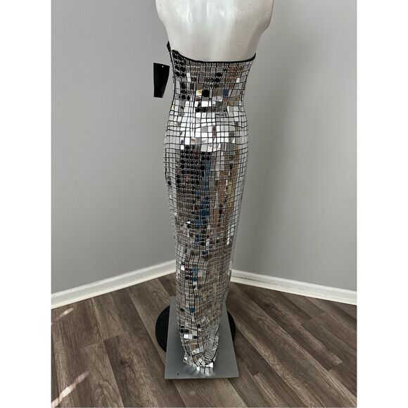 NWT Retrofete Strapless Bodycon Metallic Imani Dress Evening Gown Silver XS - Picture 11 of 17